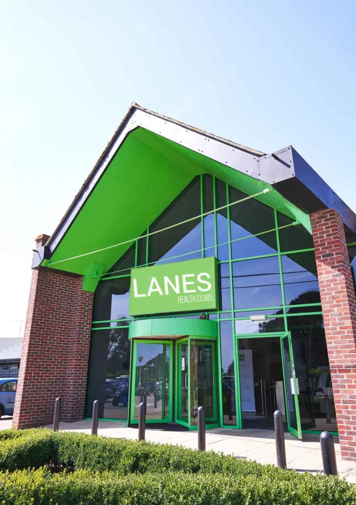 Front of Lanese health club building entrance