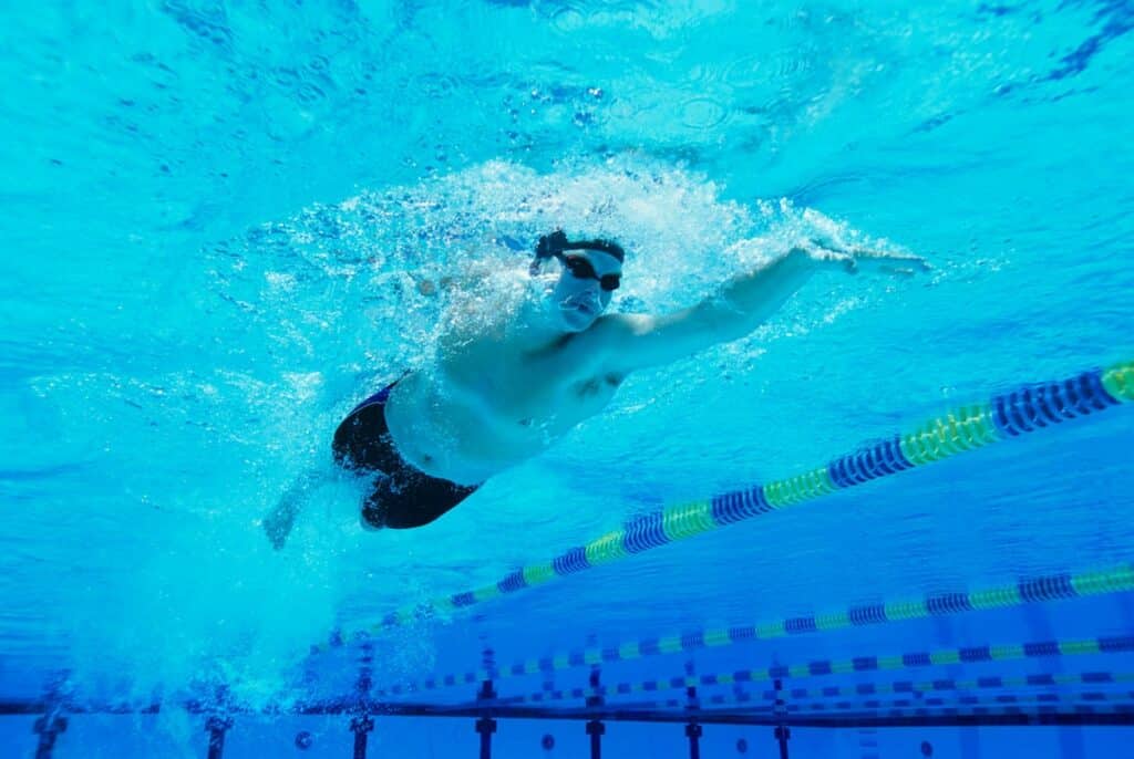 Man swimming in Lanes pool
