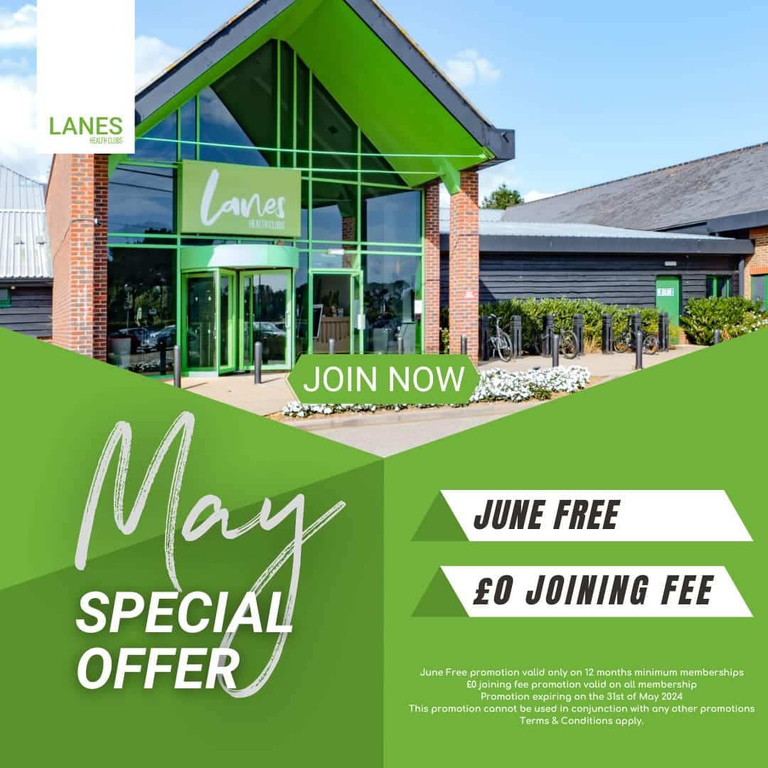 MAY SPECIAL OFFER. 1 month free on 12 month membership and no joining fee, pay nothing until July
