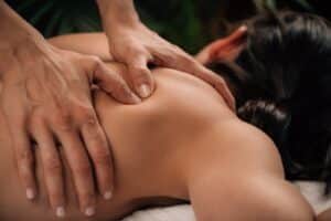 Woman enjoying deep tissue massage